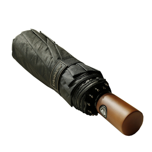 德系10十骨木柄男士雨伞全自动晴雨伞折叠黑胶遮阳太阳伞防紫外线