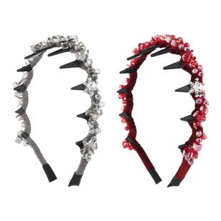FFX弗弗西【雪落星河】轻奢红色水晶发箍女款手工高颅顶高级发饰