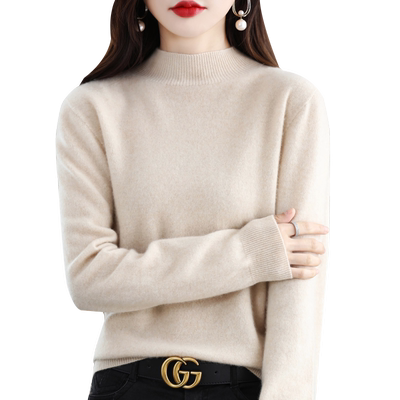 牧圣绒羊毛半高领套头保暖