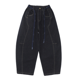 男童加绒牛仔裤秋冬款2025新款大儿童冬季一体绒裤子加厚帅气长裤