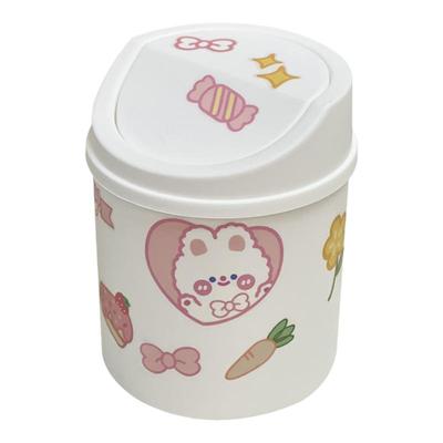小型桌面垃圾桶可爱翻盖式收纳桶