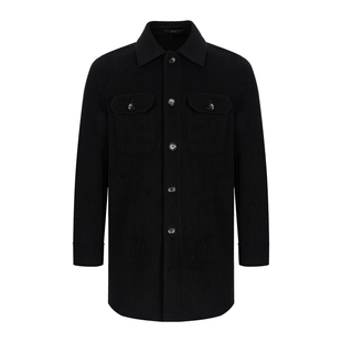 BONI/堡尼秋冬新品男士全羊毛呢子大衣休闲翻领毛呢外套BM780171B