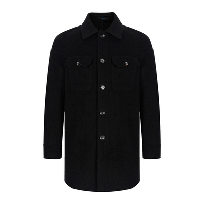 BONI/堡尼秋冬新品男士全羊毛呢子大衣休闲翻领毛呢外套BM780171B