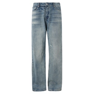 SEE ALSO『早春神裤！』美式复古水洗破洞牛仔裤做旧直筒宽松长裤