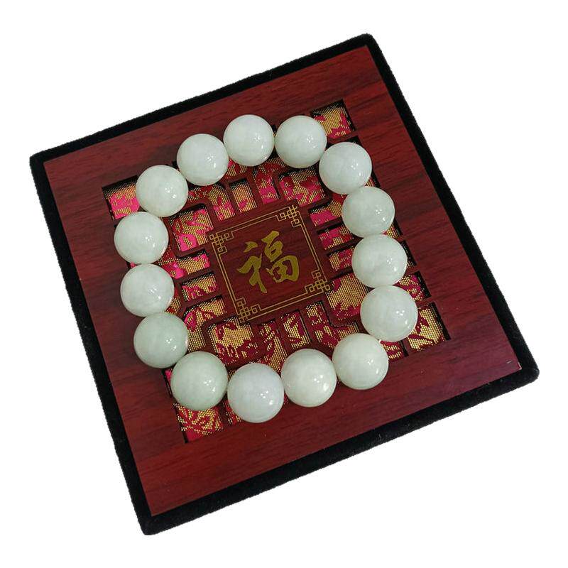冰糯种A货翡翠手链串圆佛珠13加