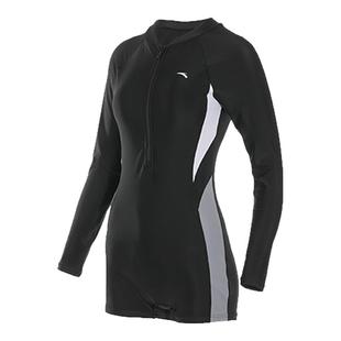 安踏泳衣女款高级感连体游泳衣长袖防晒泡温泉游泳馆专用女士泳装