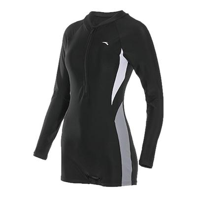 安踏连体泳衣女长袖防晒视觉显瘦