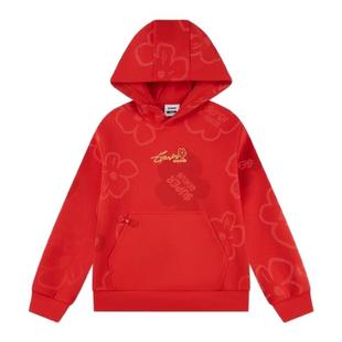 才骅加马乔丹儿童套头衫女童拜年服青少年红色卫衣TDDWDB261129