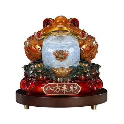 黄铜《八方来财金蟾》摆件三足