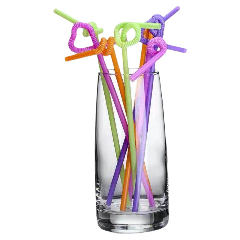 吸管一次性单独包装儿童食品级塑料吸换长吸管非独立彩色艺术吸管