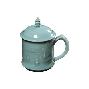 杭州文创伴手礼办公室老板杯子高端龙泉青瓷茶杯印象西湖杯送客户