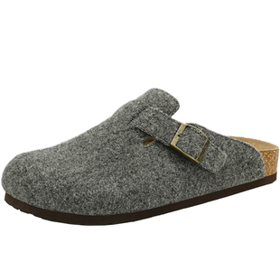 UBZ 男士毛毡勃肯拖鞋外穿2025年新款秋季一脚蹬灰色毛毛博肯男鞋