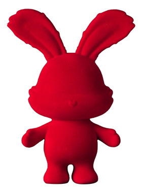 中国红小兔子摆件手机支架两用