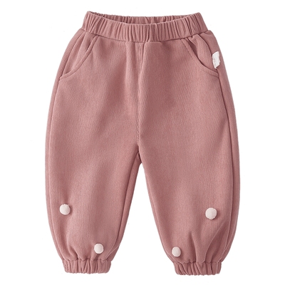 女童加绒裤冬款宝宝冬装长裤加厚秋冬小童保暖儿童灯芯绒裤子冬季