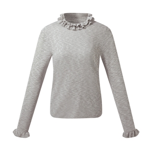 首降|歌莉娅针织上衣女2025新款秋季穿搭拉夫领修身显瘦长袖