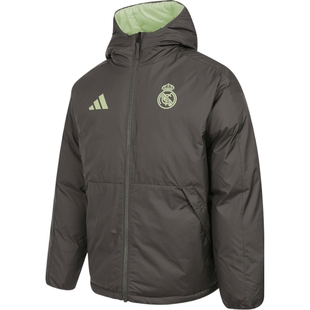adidas阿迪达斯男子皇家马德里足球运动保暖连帽羽绒服外套JN3077