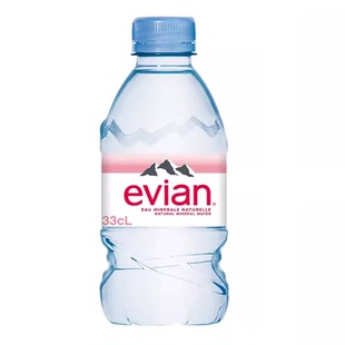 法国原装进口Evian依云高端玻璃瓶天然矿泉水330/500ml*24瓶