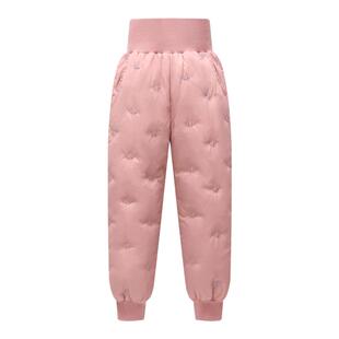 巴拉可儿儿童羽绒裤女童高腰防风加厚保暖裤男童小学生校服内穿裤