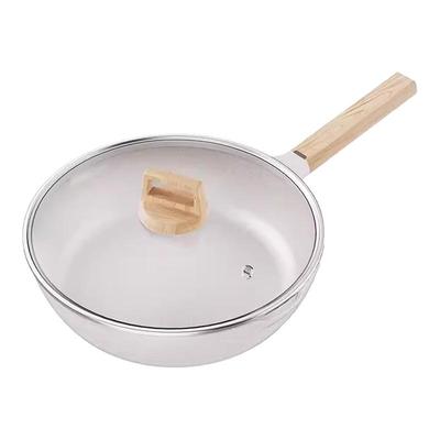 麦饭石平底锅不粘锅家用炒锅牛排煎锅煎蛋饼油炸电磁炉燃气灶专用