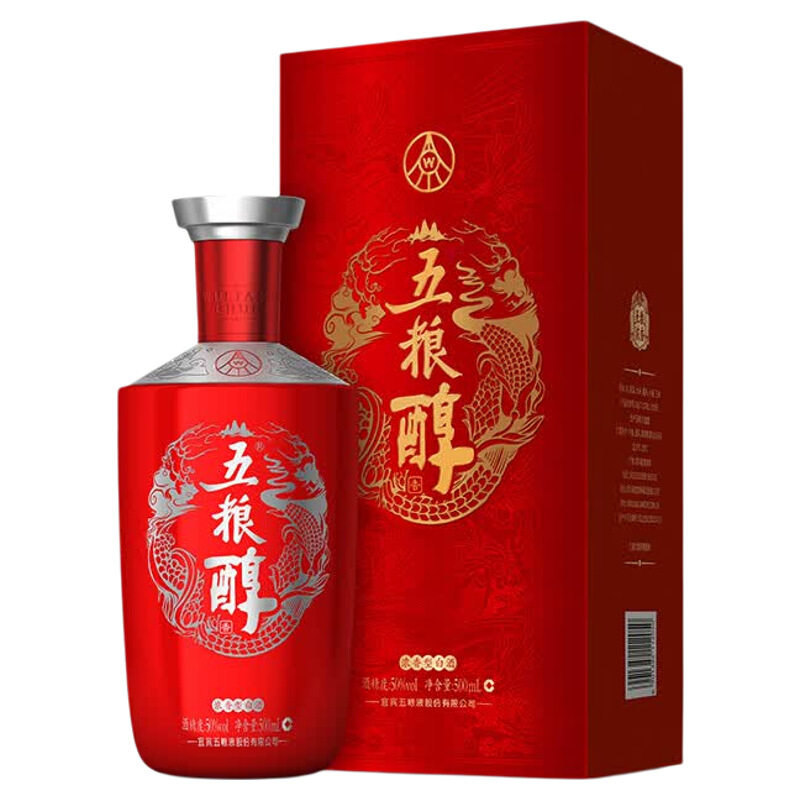 五粮液股份五粮醇红装50度500ml浓香型白酒婚礼