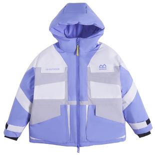 半度闲三防女童滑雪羽绒服冬中大童新儿童冬季白鸭绒外套