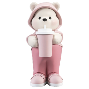 可爱熊奶茶店装饰摆件大型落地公仔雕塑客厅电视柜沙发旁乔迁礼品