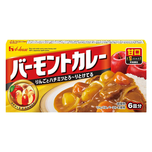 日本进口house好侍咖喱块百梦多苹果咖喱调味汤料甘口原味230g/盒