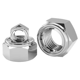 304/201/316不锈钢金属锁紧螺母 全金属六角自锁防松防脱止退螺帽