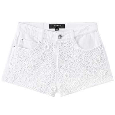 MissSixty手工钩花拼接牛仔短裤