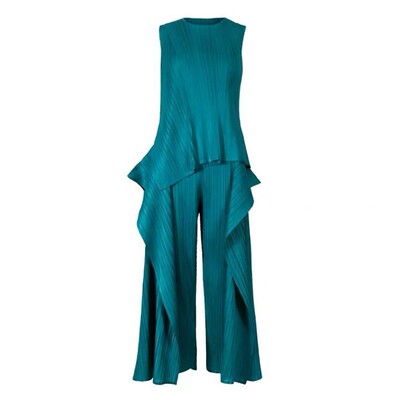 压褶褶皱时髦新款遮肉不规则夏装