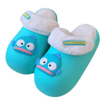 细细条三丽鸥人鱼汉顿防水棉拖鞋