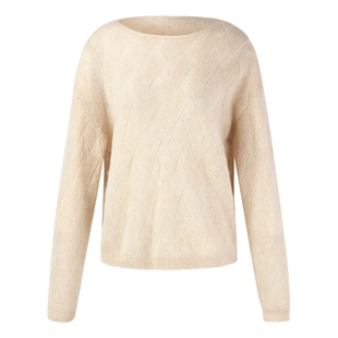 歌莉娅羊绒衫女春季2026新款巨好看一字领上衣慵懒毛衣1F1L5J100