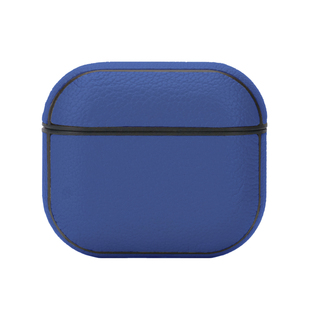 里面LM｜定制蓝色真皮AirPods123代AirPodspro123代耳机壳定制保护套定制精致个性不撞壳小众多色可选原创