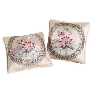 客厅欧式靠枕腰枕沙发抱枕复古红木靠垫套子不含芯办公室酒店靠包