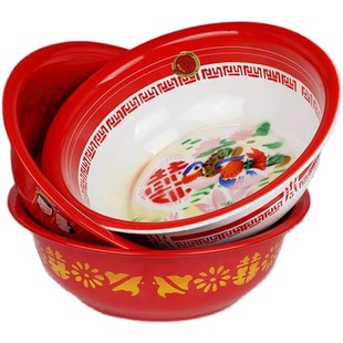 搪瓷喜庆盆特厚双料搪瓷盆婚庆脸盆结婚礼纪红色盆新娘陪嫁搪瓷盆