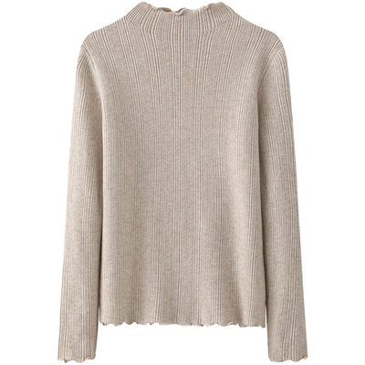 慕兔小个子半高领加绒针织衫