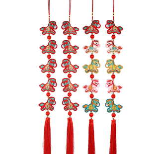 2026马年吉祥物公仔马刺绣挂串新年元旦年会装饰品