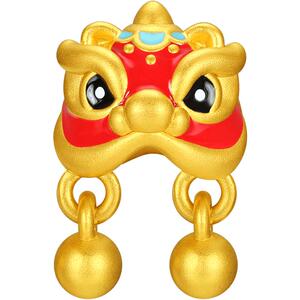 潮宏基好事发生吉祥三宝黄金串珠足金转运珠虎头帽礼物宝宝