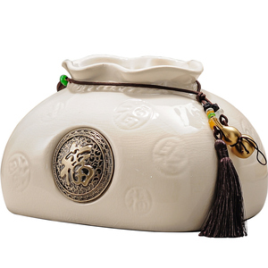 高级感茶几装饰玄关新中式摆件 陶瓷纸巾盒抽纸盒 轻奢纸巾收纳