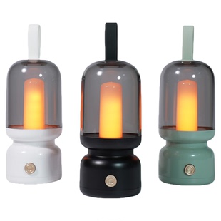 复古火焰露营烛光手提氛围小夜灯宿舍充电煤油灯创意生日情侣礼物