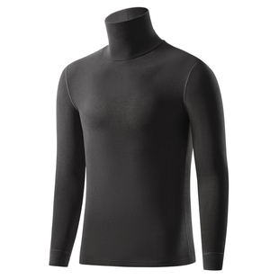 简云半高领羊毛蚕丝德绒保暖上衣男士加绒打底衫发热中领内衣秋衣