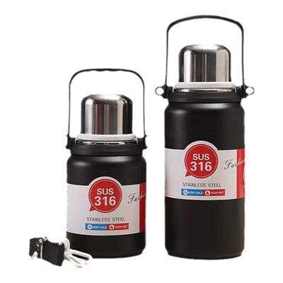 大容量工地户外保温杯304不锈钢手提保温壶定制十二生肖男款茶杯