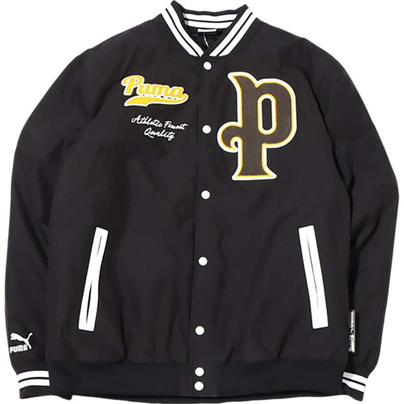 Puma/彪马正品冬季男士立领宽松刺绣时尚休闲运动外套534378-01