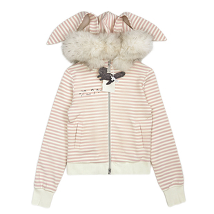 小猫藏星starrykitty条纹外套可拆卸兔耳卫衣短外套「拿捏甜辣风