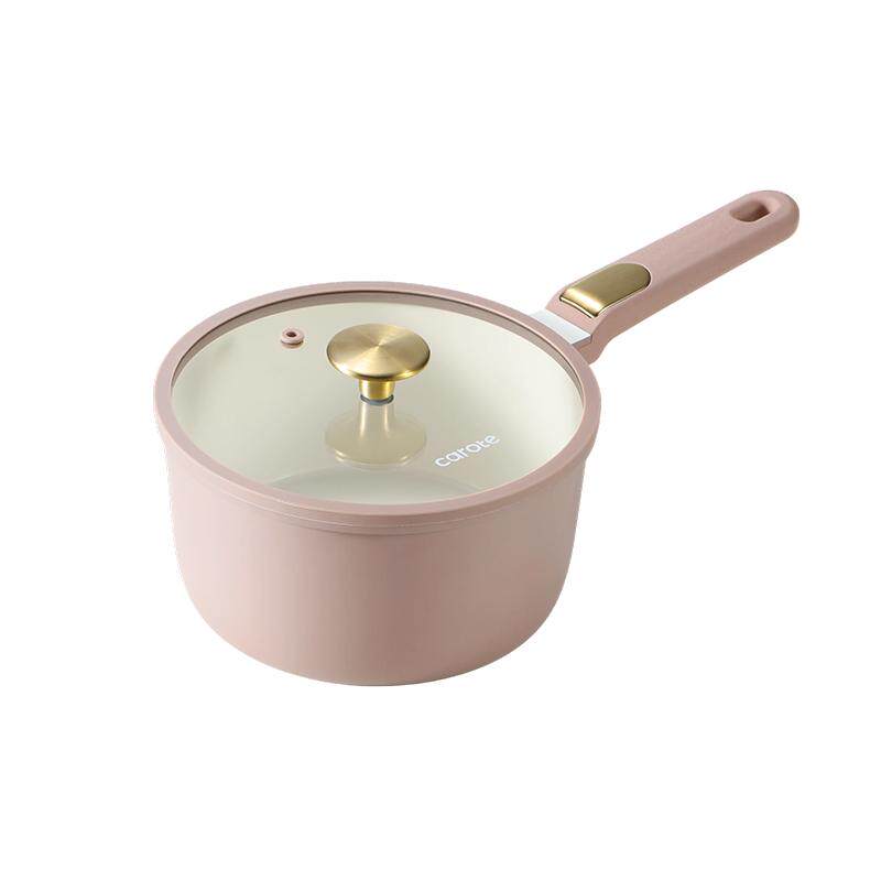 卡罗特奶锅辅食锅婴儿宝宝蒸煮一体钛陶瓷小汤锅不粘锅家用泡面锅