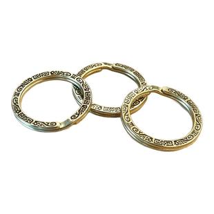 青炙《顾龙纹钥匙圈》原创黄铜挂钩汽车钥匙扣国潮青铜锁匙扣指环