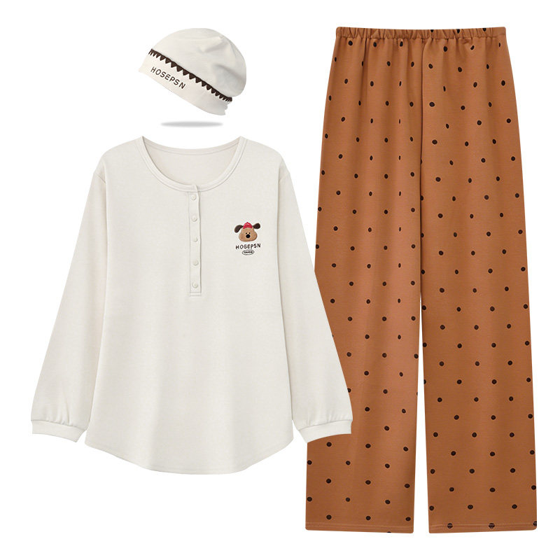 带帽子纯棉吸汗月子服夏薄款产后产妇喂奶哺乳睡衣夏季孕妇家居服