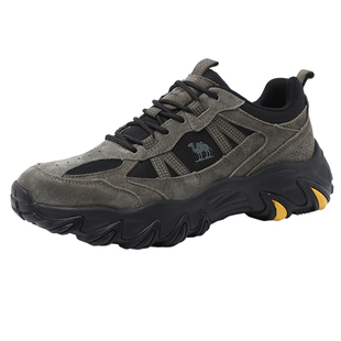 骆驼男鞋26春季新款时尚老爹鞋磨砂皮休闲鞋透气户外登山运动鞋