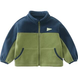 [山系户外]齐齐熊男童摇粒绒外套儿童上衣宝宝加绒衣服秋冬款加厚