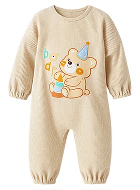 宝宝爬爬服连体罩衣全身防水防脏